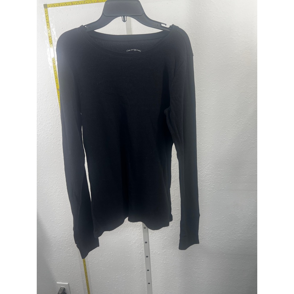 Arizona Jean Company Mens Black Waffle Knit Thermal Long Sleeve Shirt‎ Large